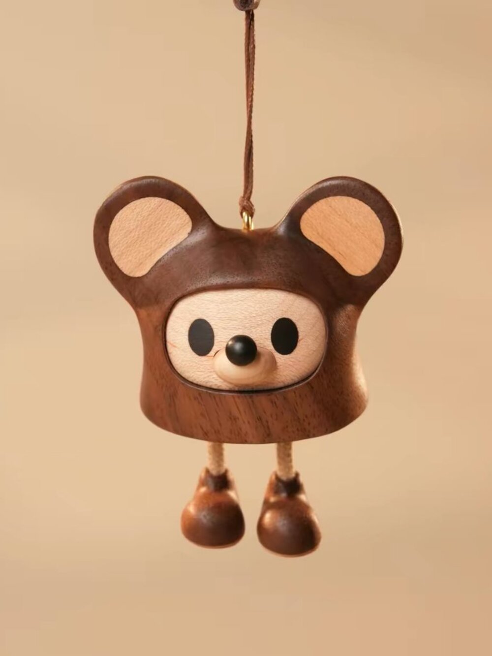 Cute Wooden Mouse Hanging Ornament Decor